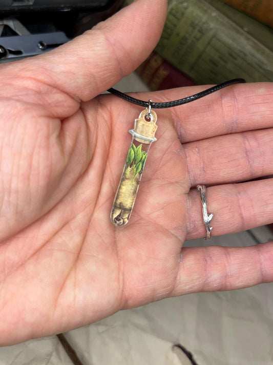 Bottled Mandrake (Test Tube) Necklace