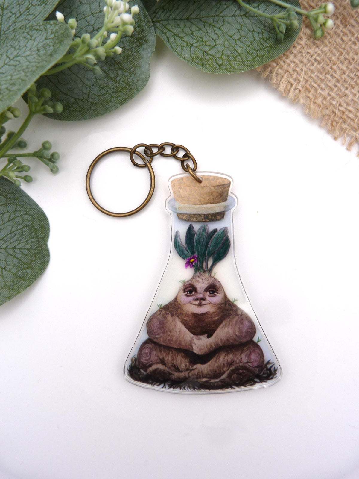 Bottled Mandrake (Flask) Keyring