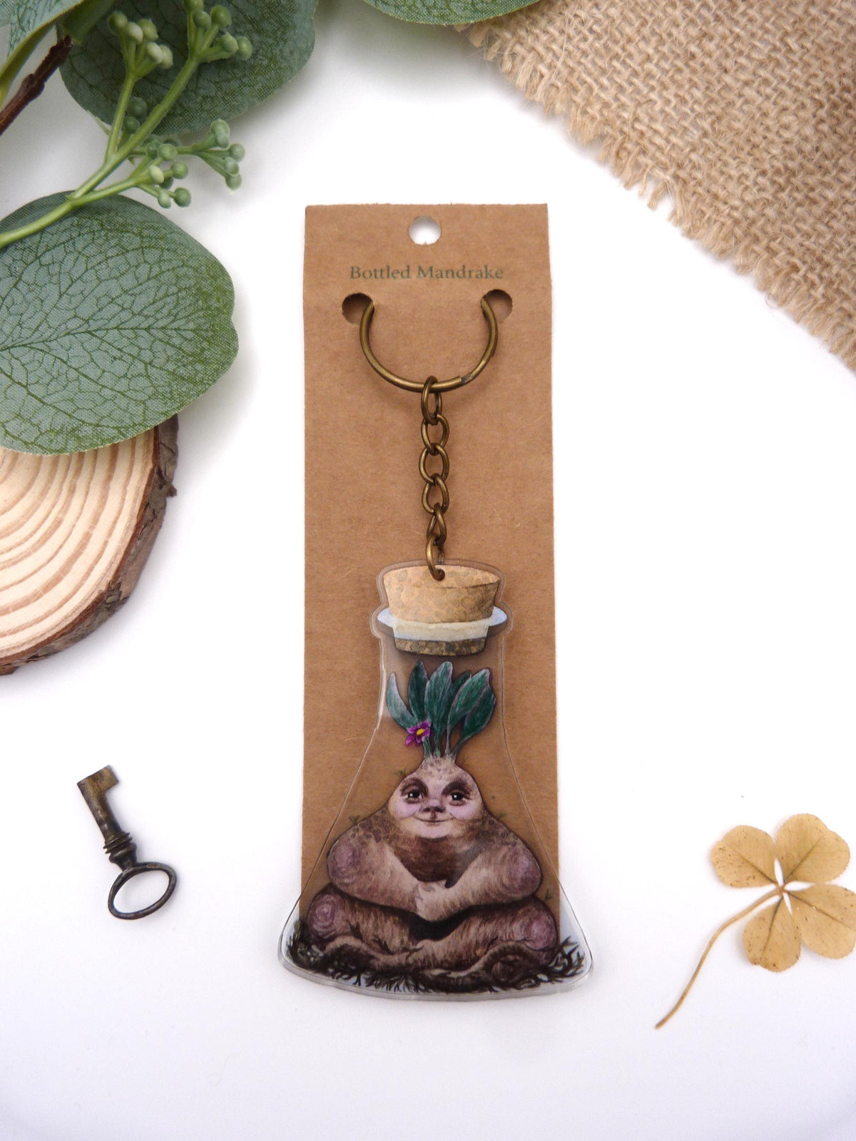 Bottled Mandrake (Flask) Keyring