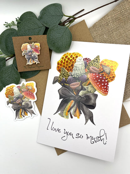 Autumn Fungi Bouquet Sticker