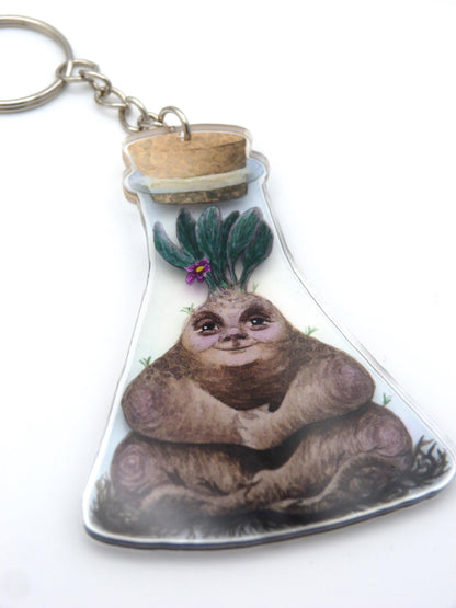 Bottled Mandrake (Flask) Keyring