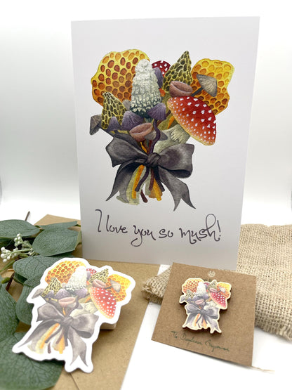 Autumn Fungi Bouquet Sticker
