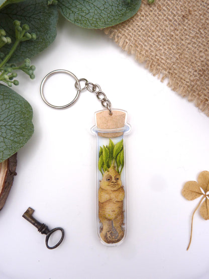 Bottled Mandrake (Test Tube) Keyring