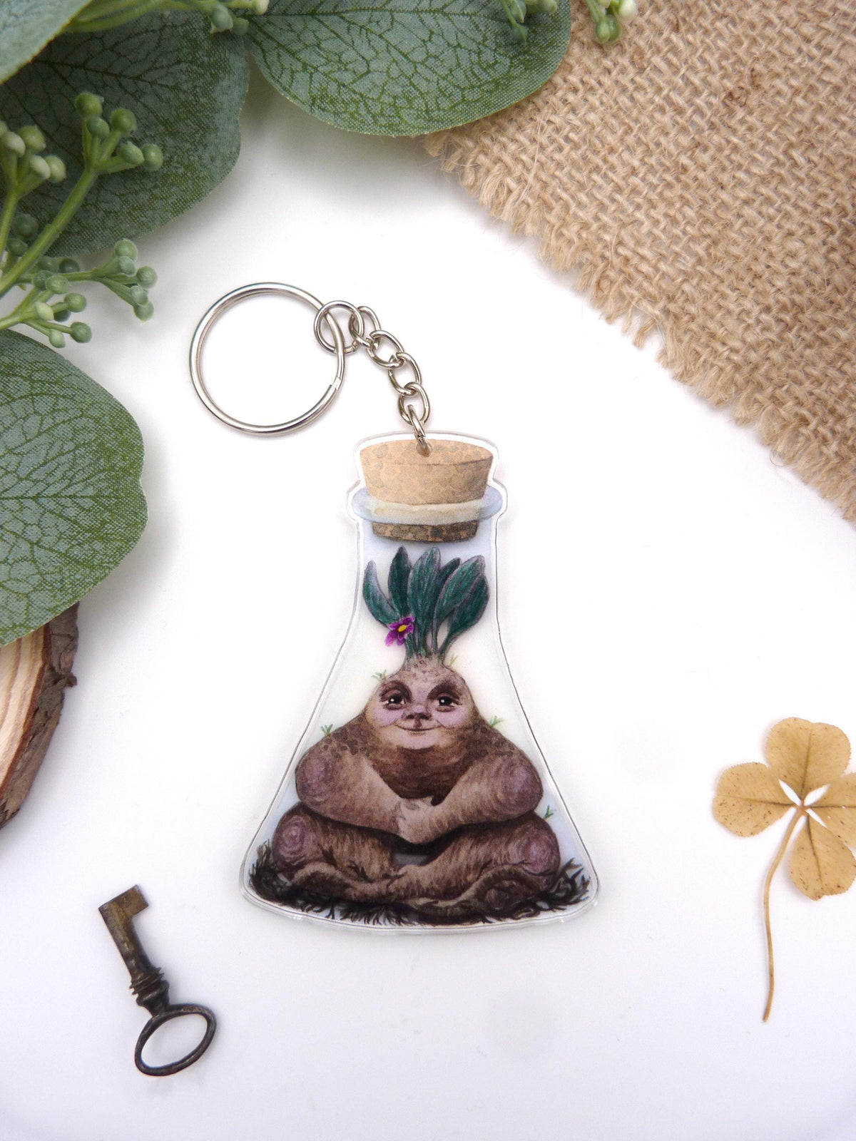 Bottled Mandrake (Flask) Keyring