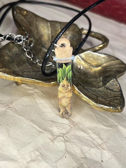 Bottled Mandrake (Test Tube) Necklace