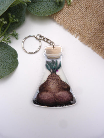 Bottled Mandrake (Flask) Keyring
