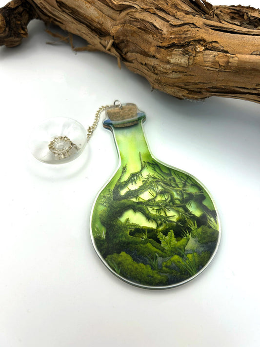 Bottled Forest Window Decoration