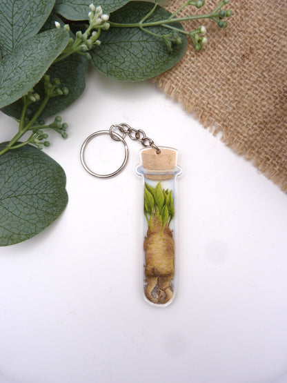 Bottled Mandrake (Test Tube) Keyring
