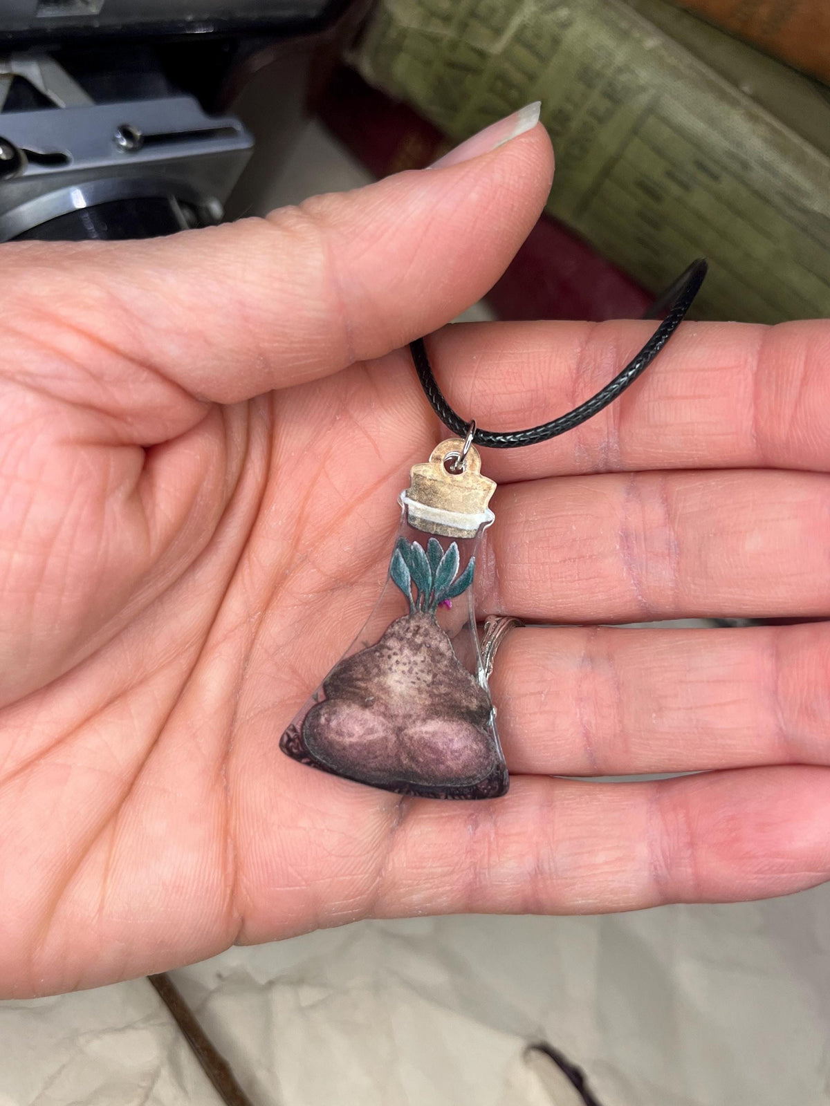 Bottled Mandrake (Flask) Necklace