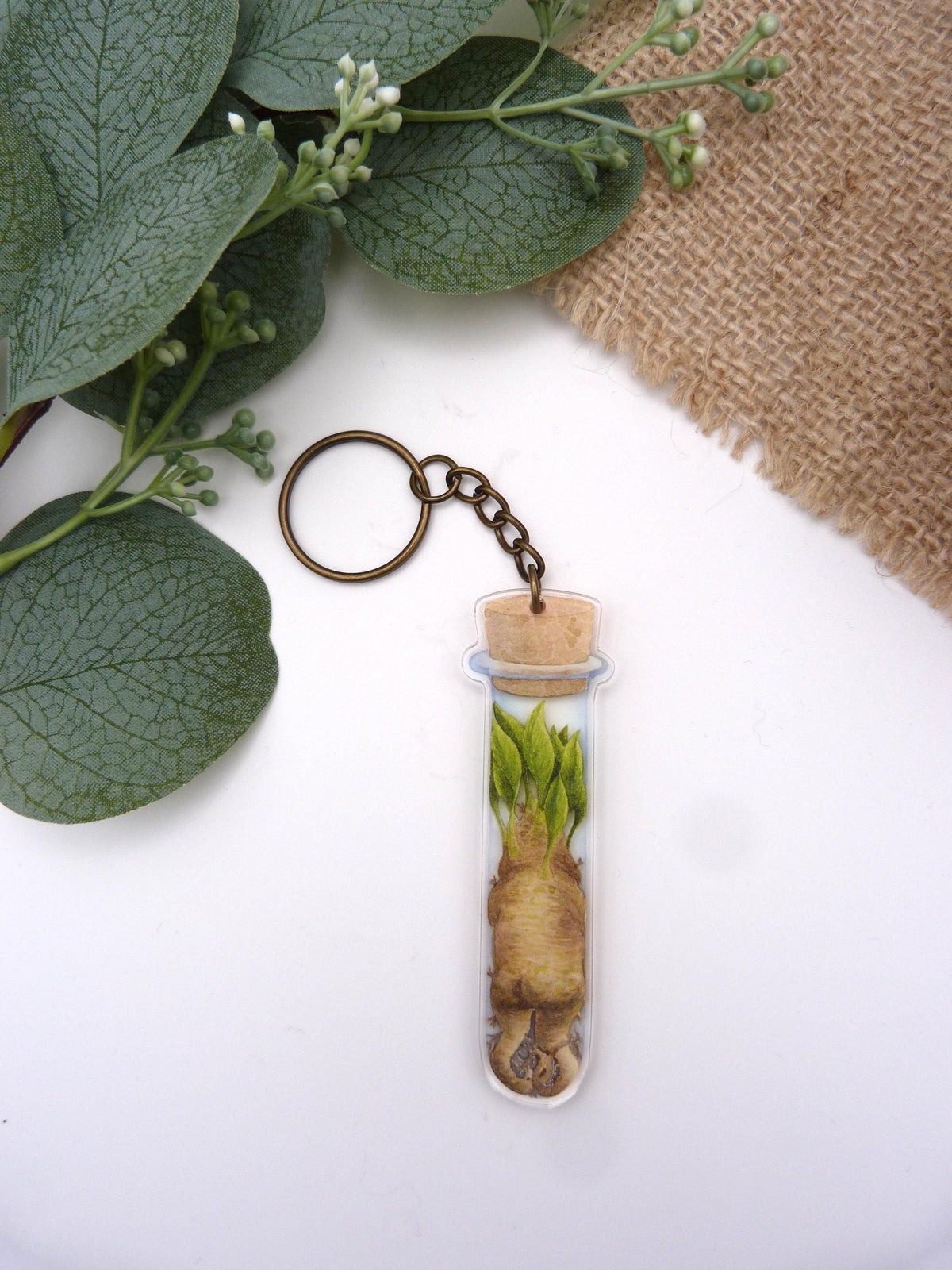 Bottled Mandrake (Test Tube) Keyring