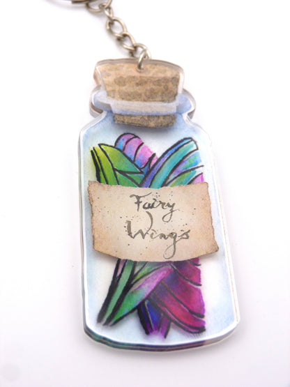 Bottled Fairy Wings Keyring