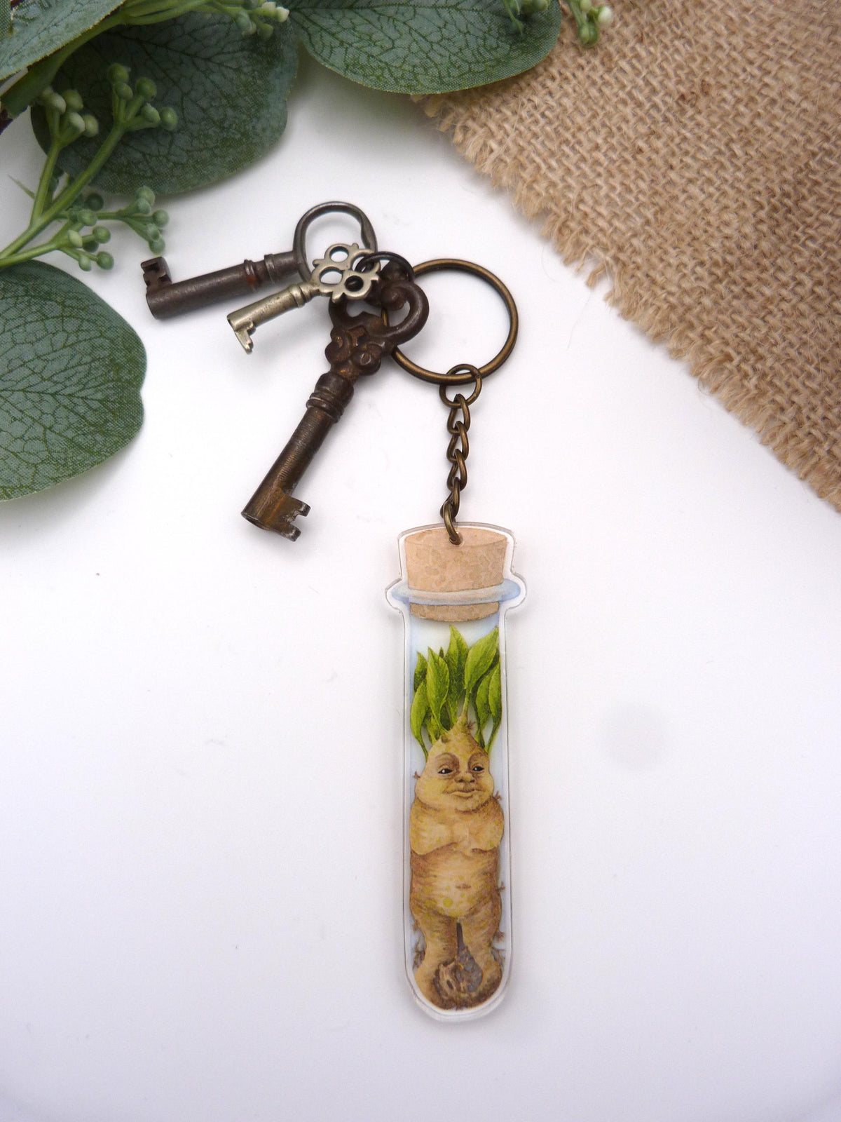 Bottled Mandrake (Test Tube) Keyring