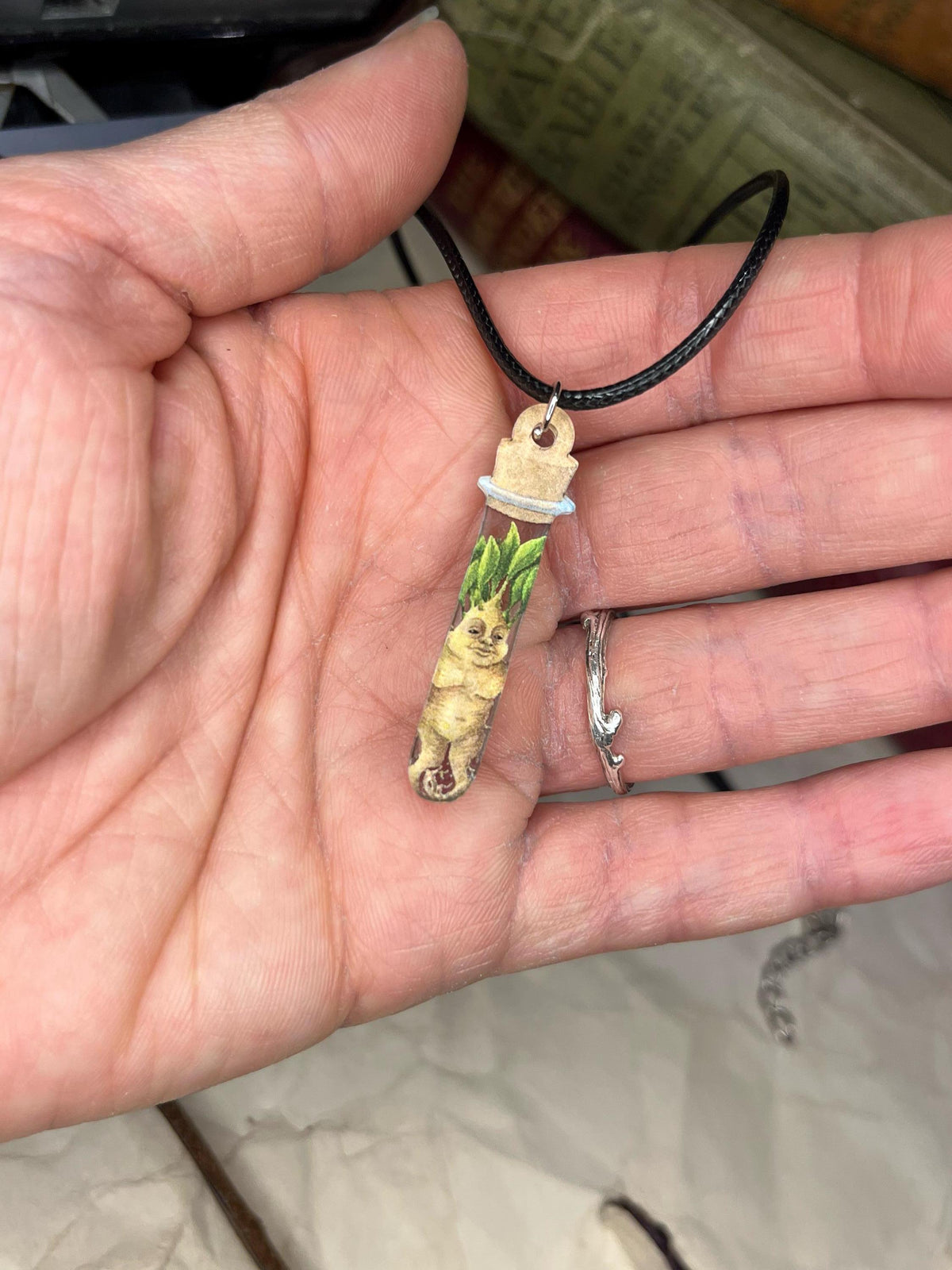 Bottled Mandrake (Test Tube) Necklace