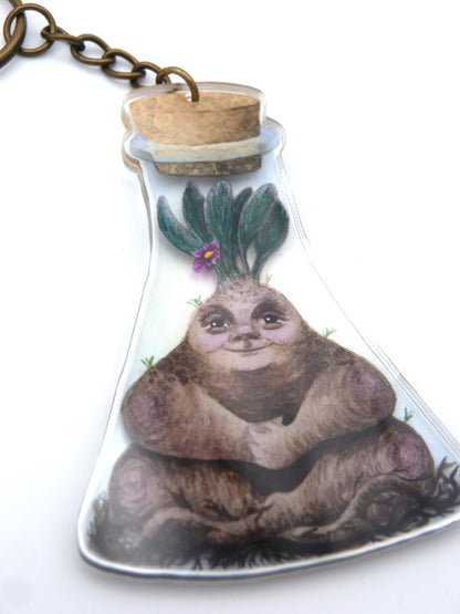 Bottled Mandrake (Flask) Keyring