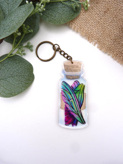 Bottled Fairy Wings Keyring